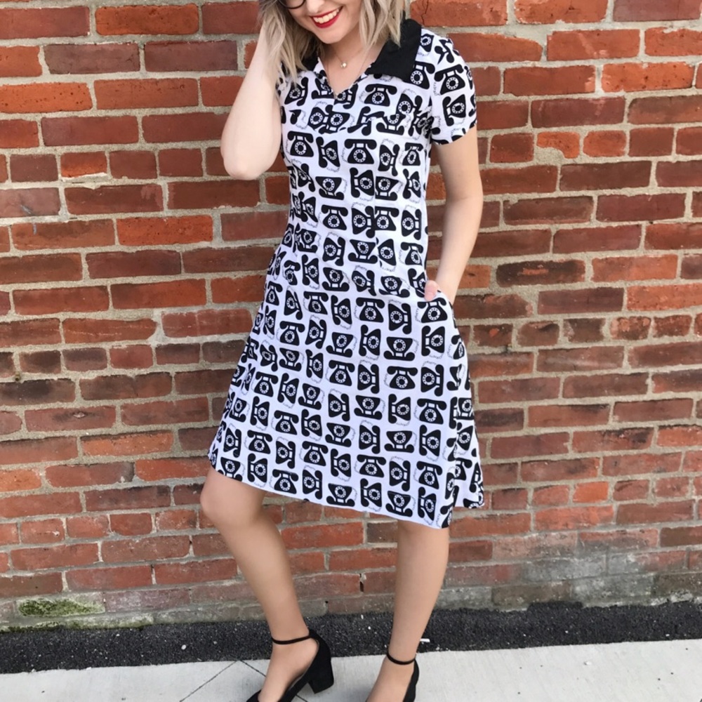 Bea & Dot by ModCloth telephone print dress